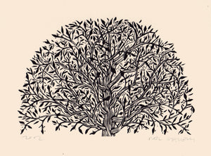 Tree Linocut Print - Rustic Wall Art - Linocut Prints - Black and White Art - 8x10 Prints - Easy to Frame Art - Paper Anniversary Gift