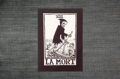 Patches for Jackets - La Mort Death Tarot Sew On Punk Patch - Skeleton Patch - Grim Reaper - Patches - Jacket Patches