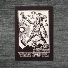 Load image into Gallery viewer, The Fool Tarot Card - Sew On Tarot Patch - Occult Punk Patch - Occult Tarot Card Patch - Jester Patch - Patches - Jacket Patch - Boho Patch