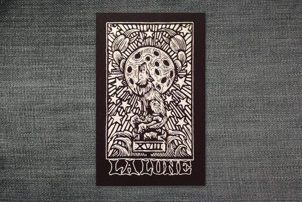 Moon Tarot Card Sew On Patch - Patches for Jackets - Wolf Patch - Jacket Patch -  Tarot Card Patch - Punk Patches - Patches for Back Patches
