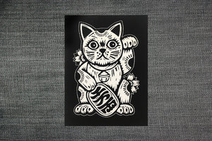 Patches for Jackets - Lucky Cat Sew On Patch - Maneki-neko - Punk Patches - Lucky Charms - Talismans