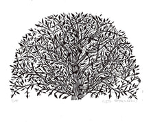 Load image into Gallery viewer, Tree Linocut Print - Rustic Wall Art - Linocut Prints - Black and White Art - 8x10 Prints - Easy to Frame Art - Paper Anniversary Gift