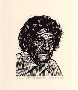 Kurt Vonnegut Linocut Art Print - Linocut Prints - Home Decor - Literary Art - Author Art - Bookstore Decor - Wall Decor - Writer Gift