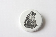 Load image into Gallery viewer, Punk Pin - Lone Wolf Small Pinback Button - Animal Button - Punk Button - Wolf Pack Pin - Wolf Art Button - Pins - Buttons - Wolf Pin