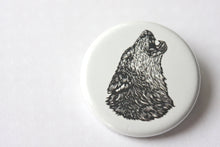 Load image into Gallery viewer, Punk Pin - Lone Wolf Small Pinback Button - Animal Button - Punk Button - Wolf Pack Pin - Wolf Art Button - Pins - Buttons - Wolf Pin