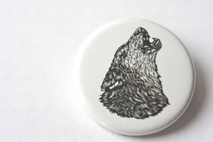 Punk Pin - Lone Wolf Small Pinback Button - Animal Button - Punk Button - Wolf Pack Pin - Wolf Art Button - Pins - Buttons - Wolf Pin