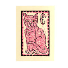 Load image into Gallery viewer, Cat Linocut Art Print