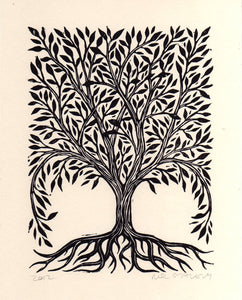 Tree Linocut Art Print