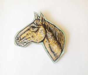 Horse Art Home Decor - Equestrian Gift - Horse Lover Gift - Woodcut Artwork - Linocut Print Art - Farmhouse Decor - Country Home Decor - Art