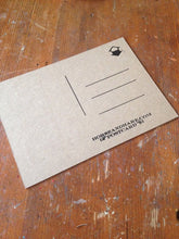 Load image into Gallery viewer, Krampus Linocut Letterpress Postcard - Greetings from Krampus Linocut Postcard - Hand Printed Postcards - Krampus Night Cards - Invitations