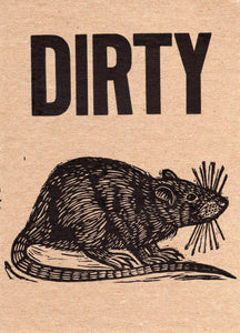 Dirty Rat Letterpress Postcard