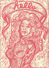 Load image into Gallery viewer, Hello Dolly Linocut Print