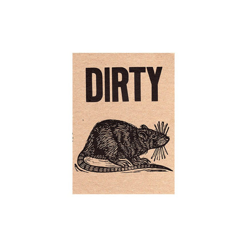 Dirty Rat Letterpress Postcard
