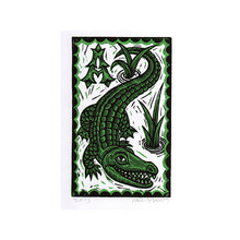 Load image into Gallery viewer, Alligator 8.5&quot; x 11&quot; Linocut Art Print