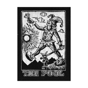 Patches for Jacket - Sew On Black and White Canvas Patch - Tarot Art Patch - The Fool Tarot - Punk Patches