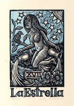 Load image into Gallery viewer, La Estrella (The Star) Tarot Card Linocut Art Print