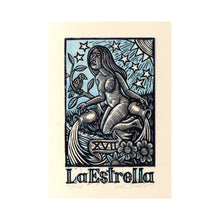 Load image into Gallery viewer, La Estrella (The Star) Tarot Card Linocut Art Print