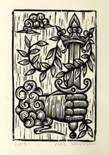 Load image into Gallery viewer, Tarot Art Linocut Print - Ace of Swords Tarot Card -  Original Handmade Woodcut Print, Occult Art - Goth Art - Linocuts - Block Prints