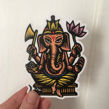 Load image into Gallery viewer, Ganesha Sticker for Water Bottle, Sticker for Laptop, Sticker for Car, Waterproof Sticker,  Hindu Deity Sticker - Elephant God Decal