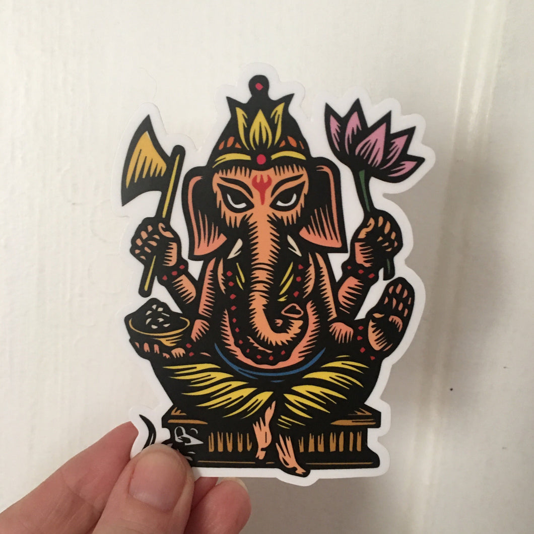 Ganesha Stickers, Color Stickers, Ganesh Sticker, Elephant God Sticker, Hindu God Sticker