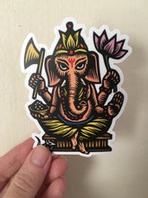 Load image into Gallery viewer, Ganesha Sticker for Water Bottle, Sticker for Laptop, Sticker for Car, Waterproof Sticker,  Hindu Deity Sticker - Elephant God Decal