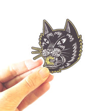 Load image into Gallery viewer, Black Cat Sticker, Funny Cat Sticker, Cat Sticker, Die Cut Sticker, Water bottle sticker