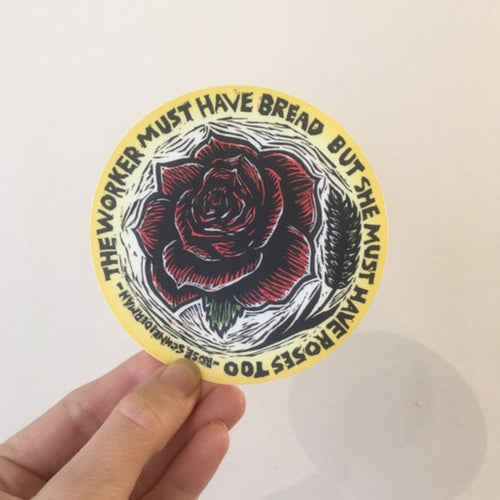 Bread and Roses Sticker, Bread and Roses Quote, Rose Sticker, Socialism Sticker