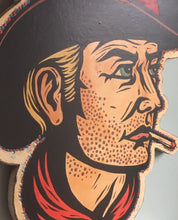 Load image into Gallery viewer, Smoking Cowboy Cutout Art